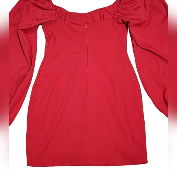 Princess Polly Red Lillie Balloon Sleeve Mini Dress - Picture 4 of 9